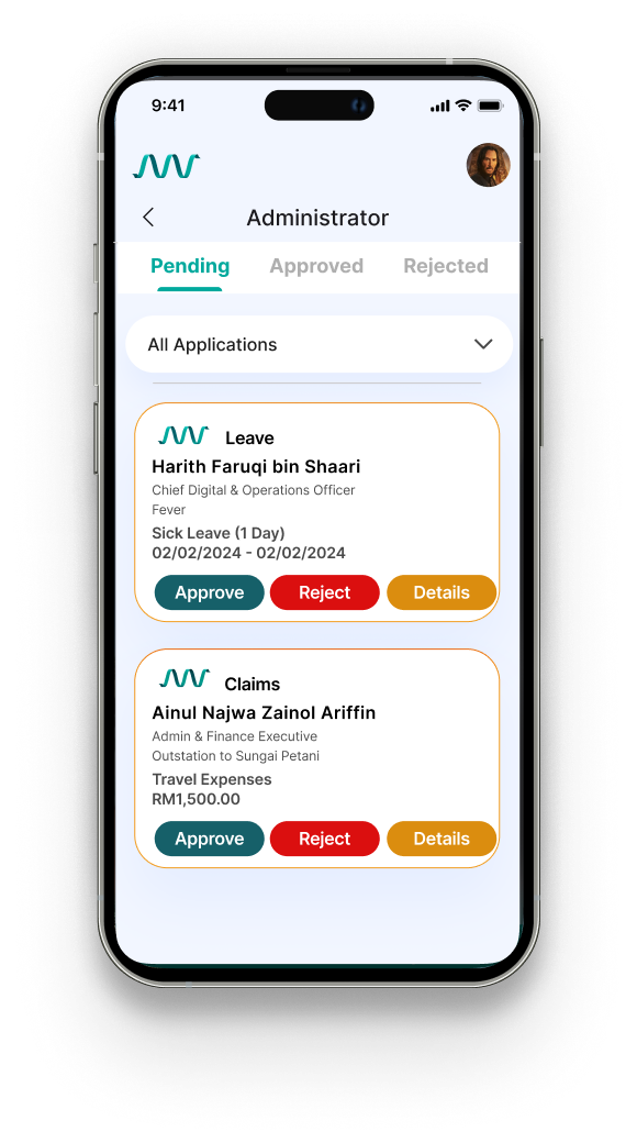 Leave, Benefits & Expenses screen 1