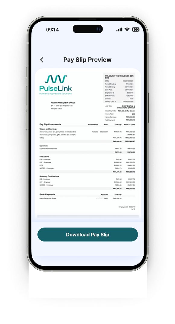 Payroll & Compensation screen 2